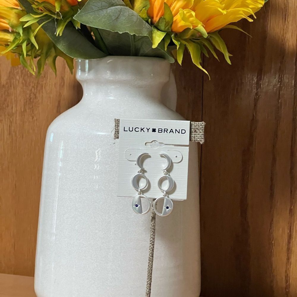 Lucky Brand Silver and Blue Dangle Earrings